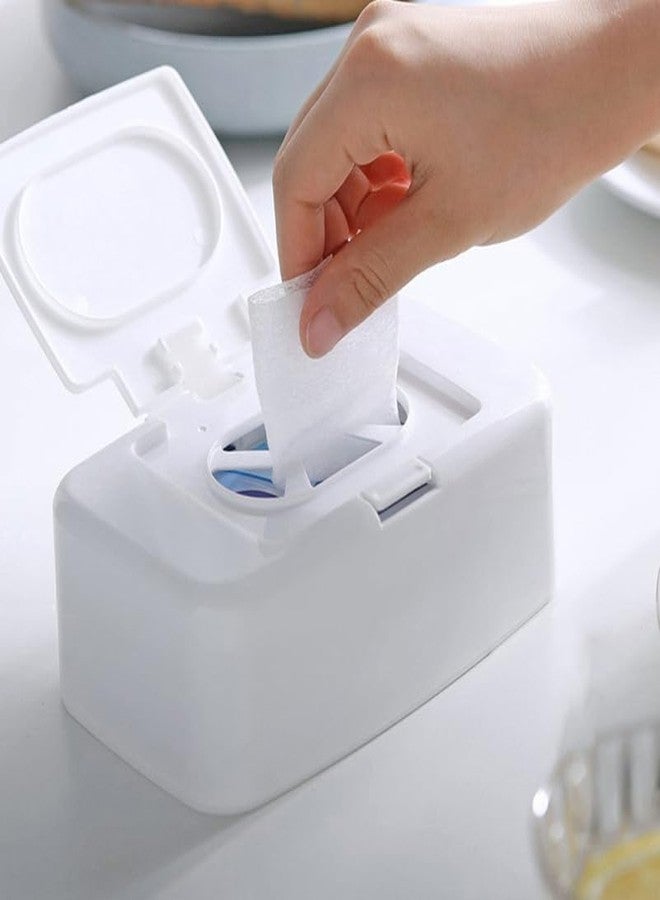BESPORTBLE 3Pcs Wipe Storage Box White Plastic Wipes Dispenser with Button for Living Room Bedroom Nursery Large Capacity Wet Tissue Holder - Image 2